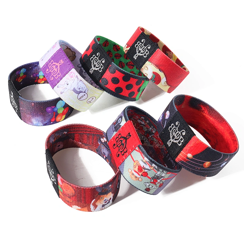 Reusable Elastic Fabric Bracelets Stretch Strap Woven RFID Wristband