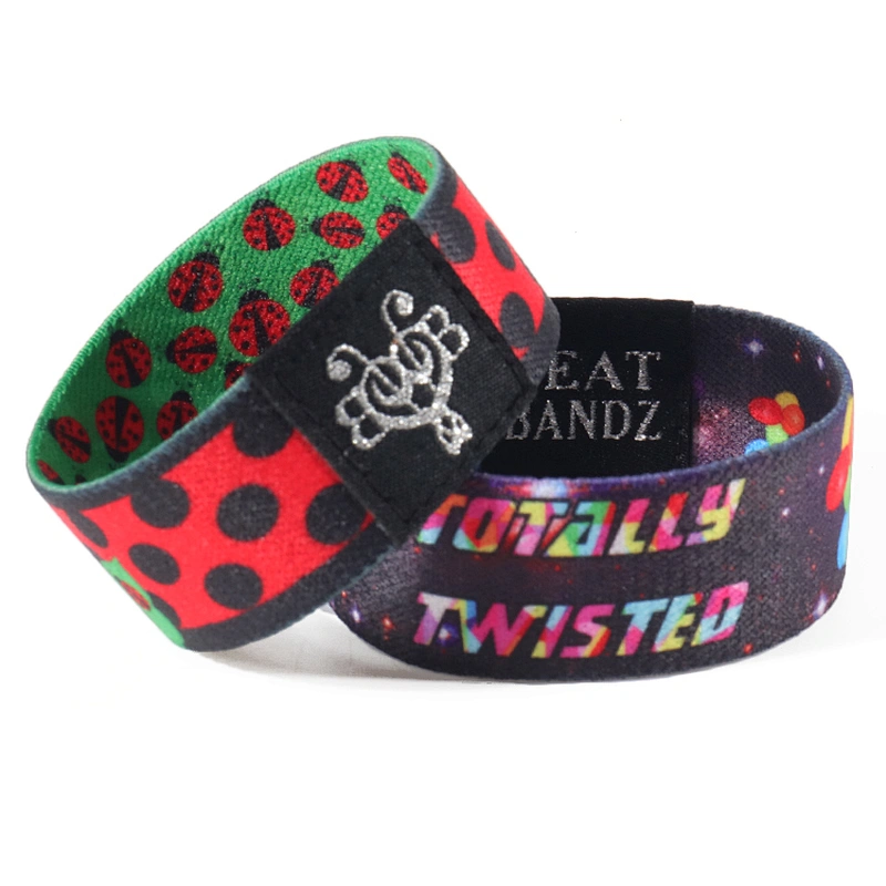 Reusable Elastic Fabric Bracelets Stretch Strap Woven RFID Wristband