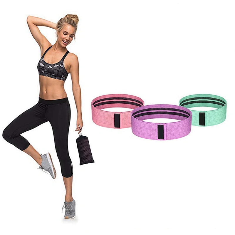 Custom Logo Yoga Gym Exercise Booty Fabric Resistance Bands