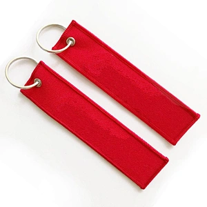 High Quality Custom Embroidery Fabric Keychain With Keyring Key Chain
