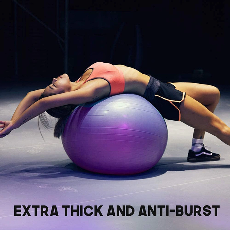 Factory Wholesale Body Building Instrument PVC Rubber Exercise Balance Ball Gymnastic Yoga Ball with Custom Printing Logo