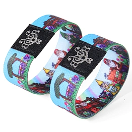 Print Custom Logo Sport Stretch Fabric NFC Bracelet Elastic Wristband for Promotional Gift