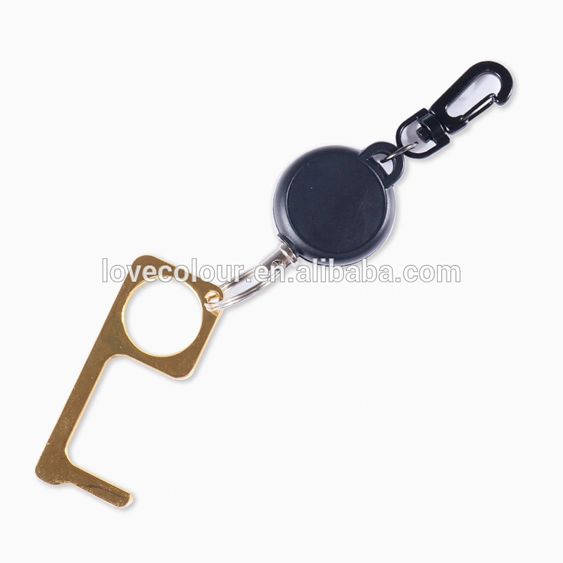 Portable Epidemic Zero Contact Elevator Door Opener Stick Brass Tools No Touch keychain Tools
