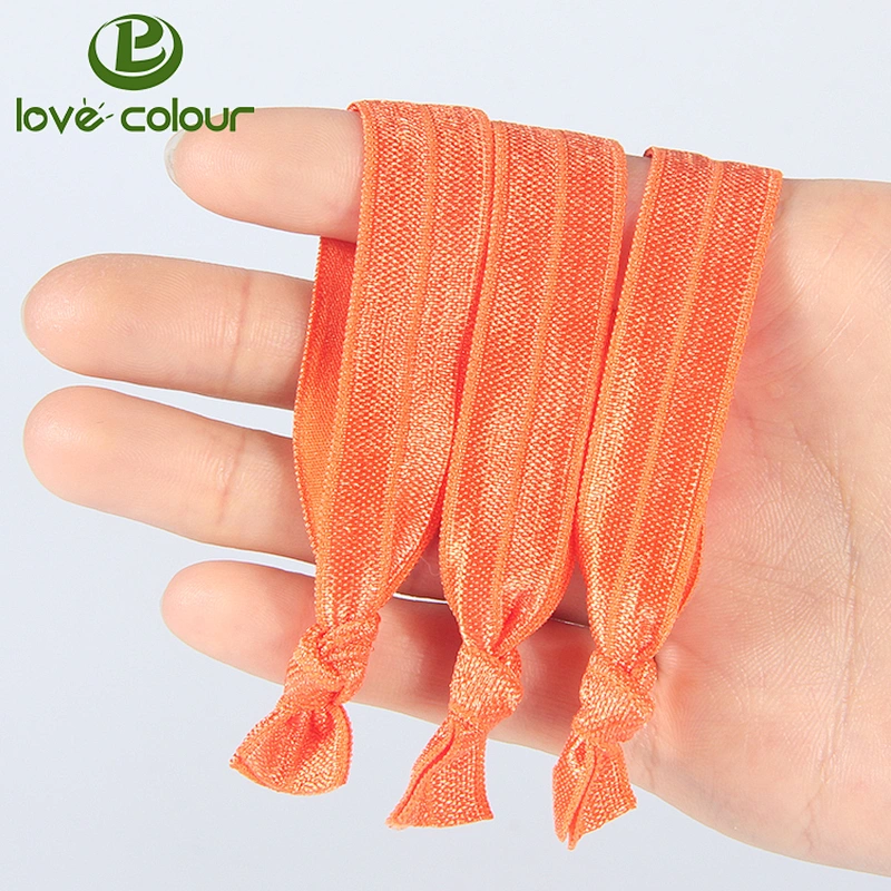 Fashion custom printed polyester knotted custom elastic hair tie