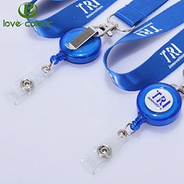 Custom retractable badge holder/id card badge reel/working card badge holder with epoxy logo