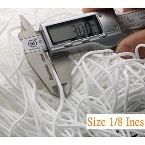 2,3, 4, 5, 6, 8, 10, 12mm Elastic White Cord Earloop Elastic Rope Elastic Cord