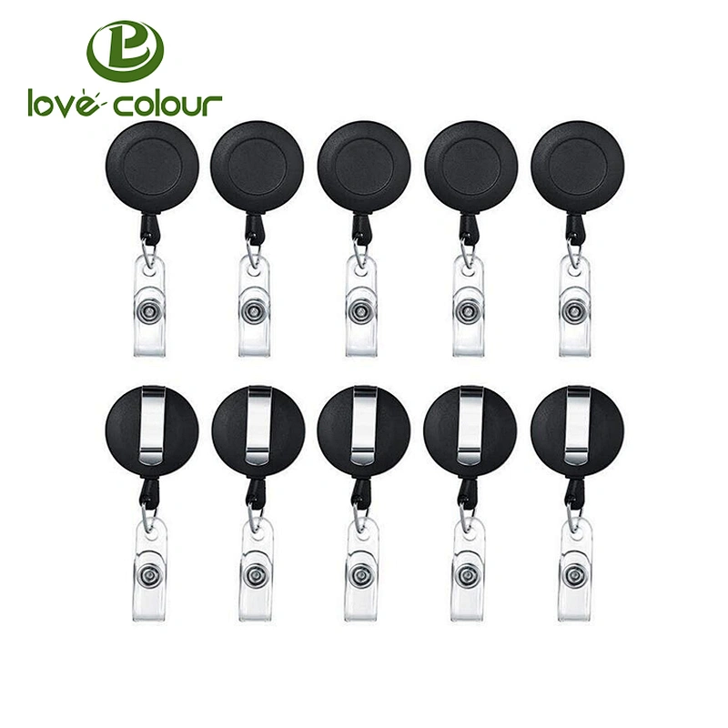 Custom heavy duty retractable pull badge reel with belt clip