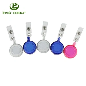 Custom heavy duty retractable pull badge reel with belt clip