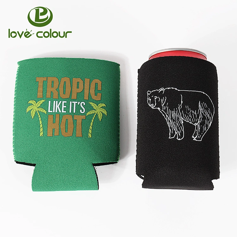 Custom Neoprene Foam Beverage Insulator Folding Can Cooler Sleeve Holder
