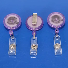 Custom purple retractable badge reel for ID card holder