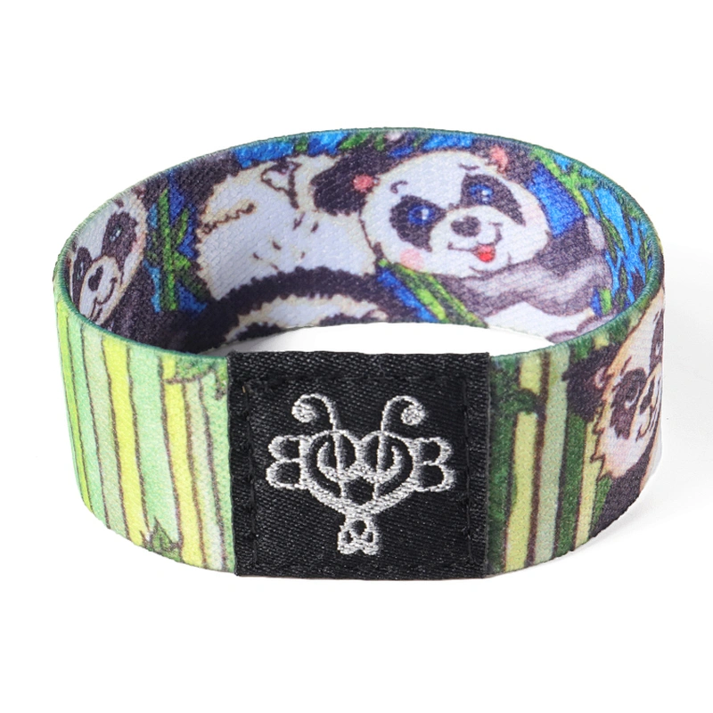 Reusable Elastic Fabric Bracelets Stretch Strap Woven RFID Wristband