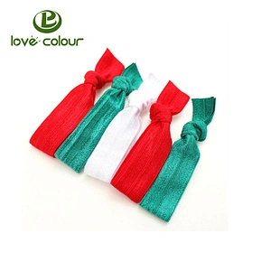 Custom Festival Color Elastic Christmas Hair Ties