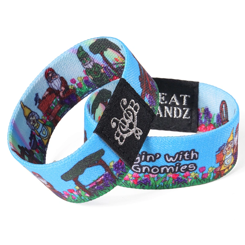 Print Custom Logo Sport Stretch Fabric NFC Bracelet Elastic Wristband for Promotional Gift