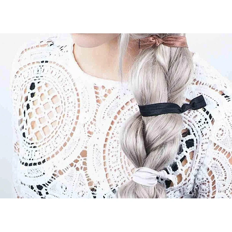 Hair Tie with Cards Elastics Ponytail Holder No Crease Ribbon Bands