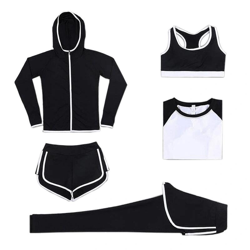 Yoga clothing Sexy Sportswear Yoga Fitness Exercise Suit Quick-Drying Five-Piece Yoga Women's Running Suits