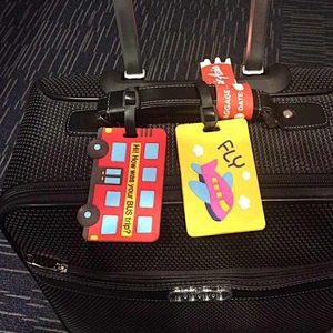 Custom waterproof soft pvc luggage tags for bags