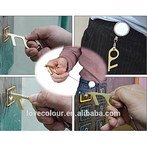 Door Opener Closer No-Touch Press Elevator Hand Stick Health Protection Personalized Keychain Tool