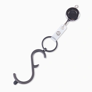 Factory Supplier No Touch Door Opener Stylus Keychain No contact Contactless EDC Door Opener With Badge Reel