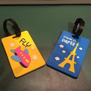 Custom waterproof soft pvc luggage tags for bags