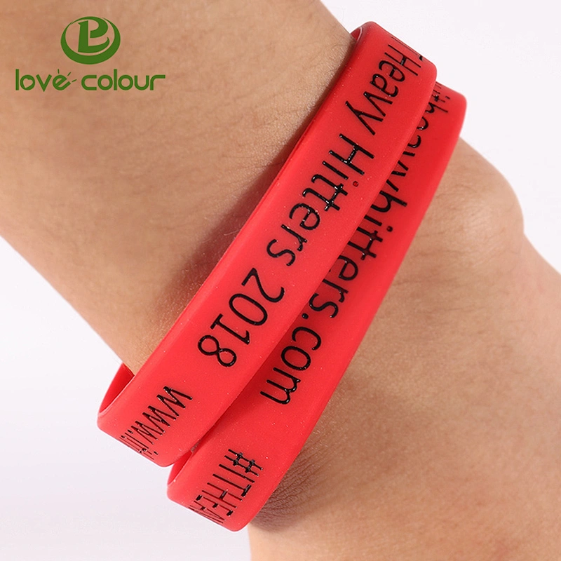 Promotional item cheap custom red give away silicone wristband