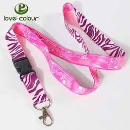 Custom beautiful color printed polyester event lanyard with plastic buckle