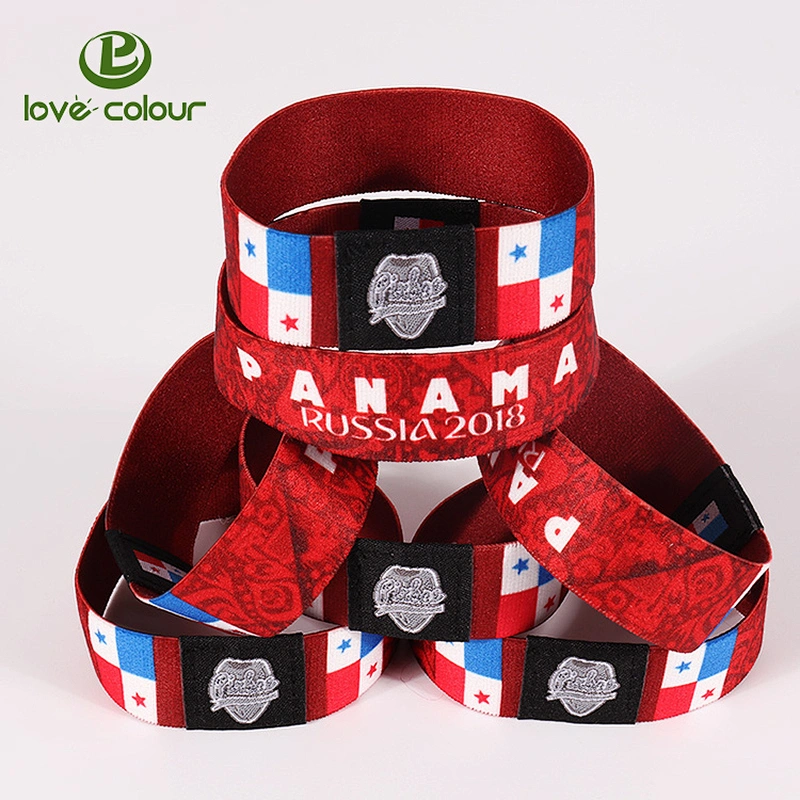 Custom fabric Christmas stretchy elastic wristband