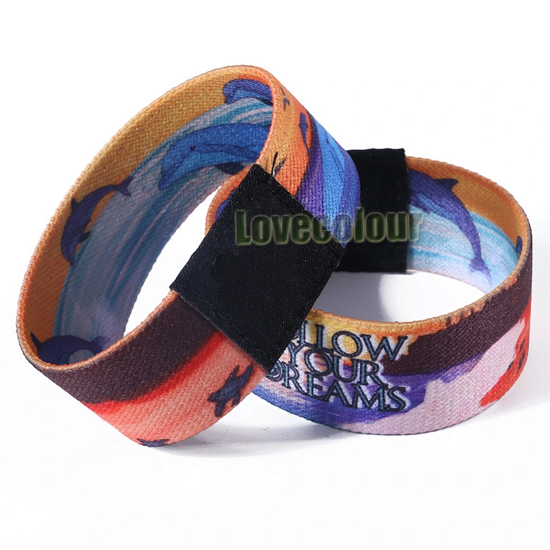Stretch Fabric Wristband Sublimation Printed Elastic Custom Bracelet