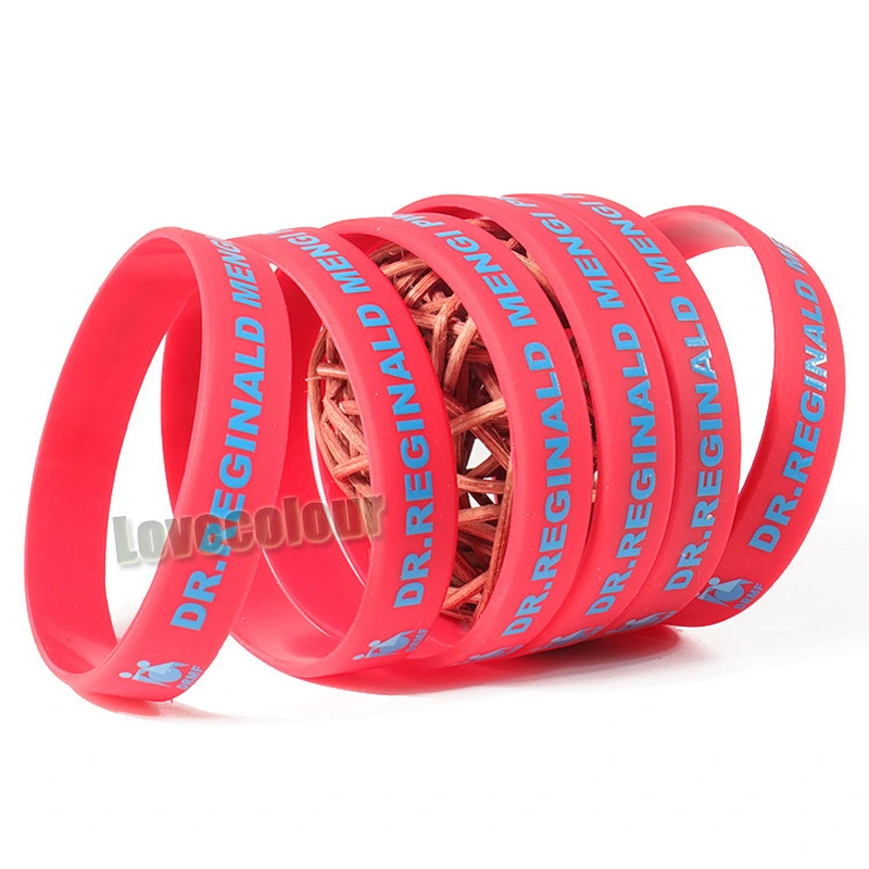 Promotional gifts sport rubber bracelet silicone wristbands in red