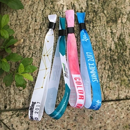 Custom One-off security full color printing satin ribbon wristband