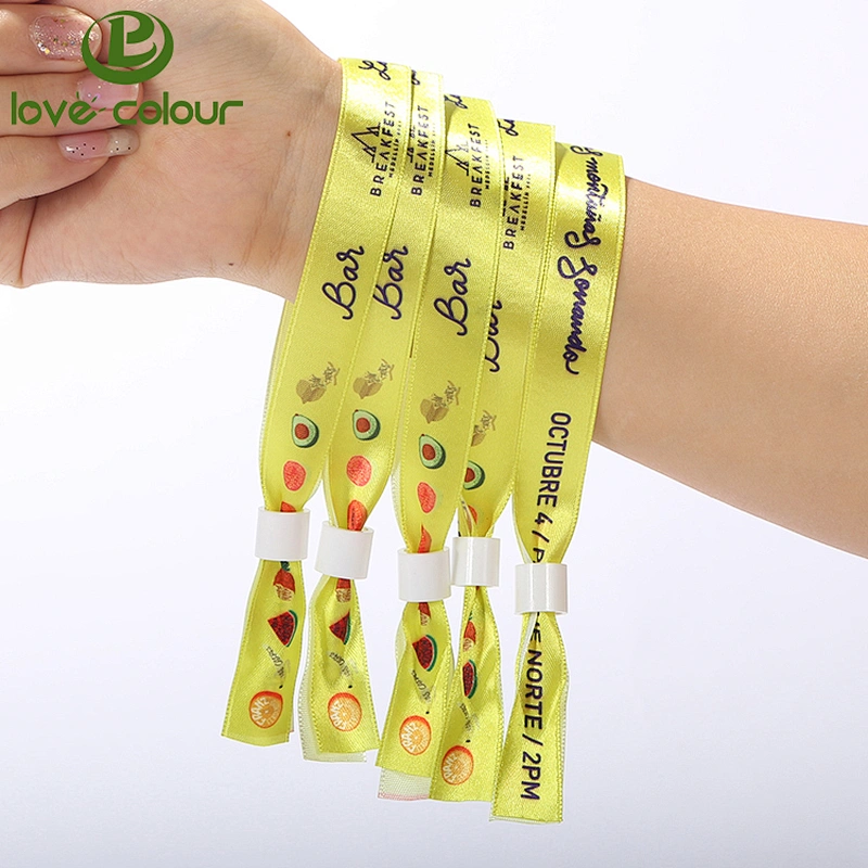 Cheap Custom Single Side Wristband Polyester Satin Band