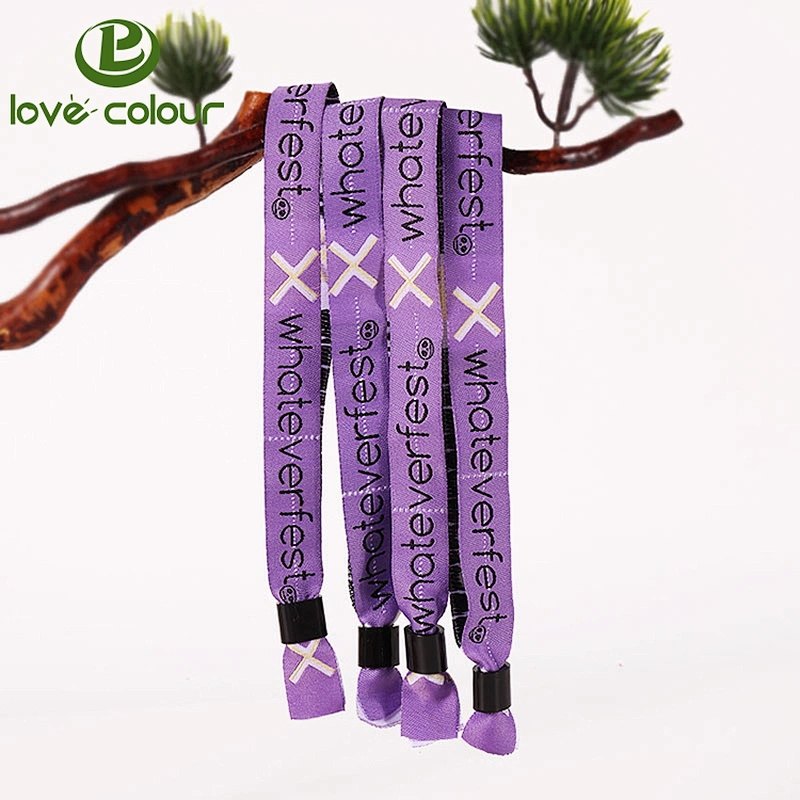 New product polyester ribbon wristbands with colorful lock