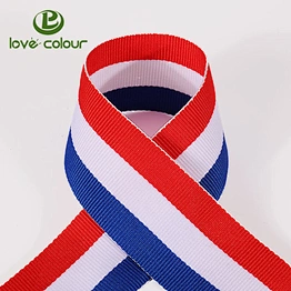 Factory directly sale good quality polyester fabric textile ribbons for medal