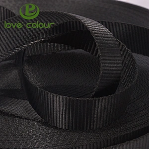 Custom black nylon webbing for bag or waistband