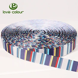Custom polyester soft stripe grosgrain webbing in bulk