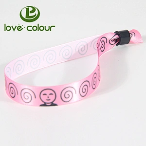 Custom Promotional Gift Polyester Heat Transfer Sublimation Music Festival Fabric Satin Wristband