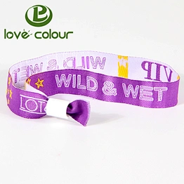 Polyester custom festival fabric woven cloth wrist band