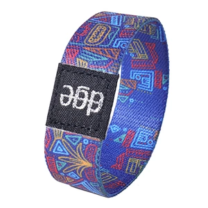 Custom Polyester Soft RFID Elastic Wrist Band Fabric Wristband for Events