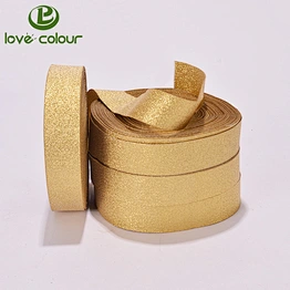 Lovecolour factory custom glitter satin ribbon for gift bow gift box