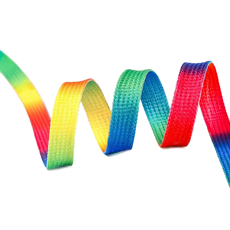 100% polyester custom solid color flat shoelaces with logo printed plastic tip ends