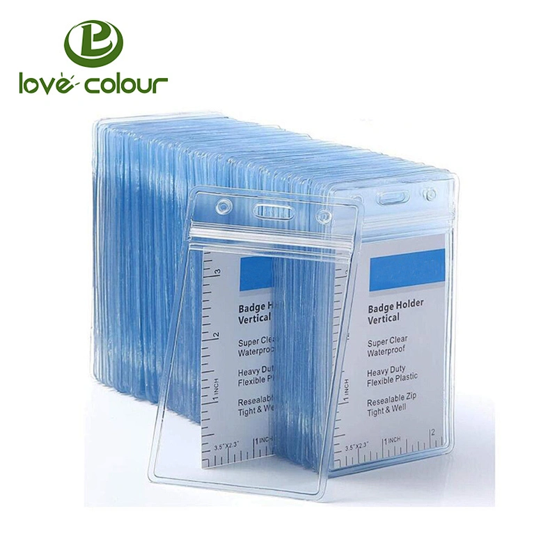Custom Vertical Hard PVC ID Card Name Badge Holders for School Event