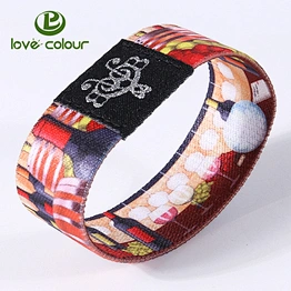Wholesale festival events custom elastic wrist band Guangzhou manufacturer