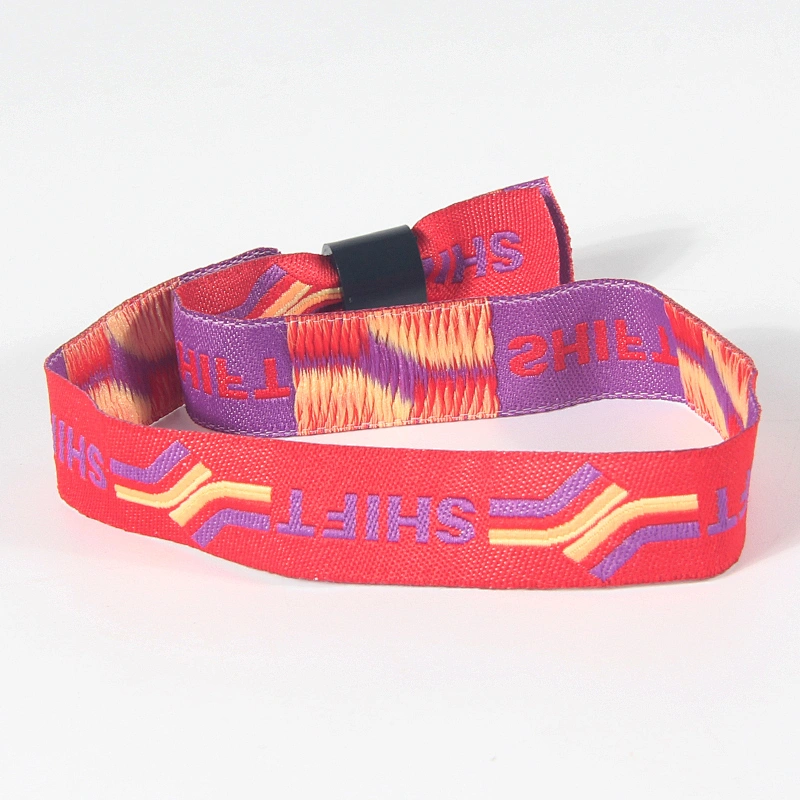 Fashion style cheap custom polyester woven fabric wristbands for event & music party
