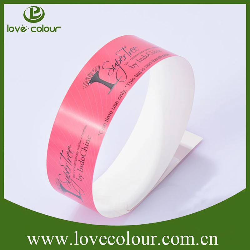 Custom single time use vinyl paper ID hospital tyvek wristbands
