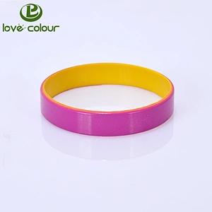 Factory design custom silicone wrist band fluorescent colored silicone bracelet