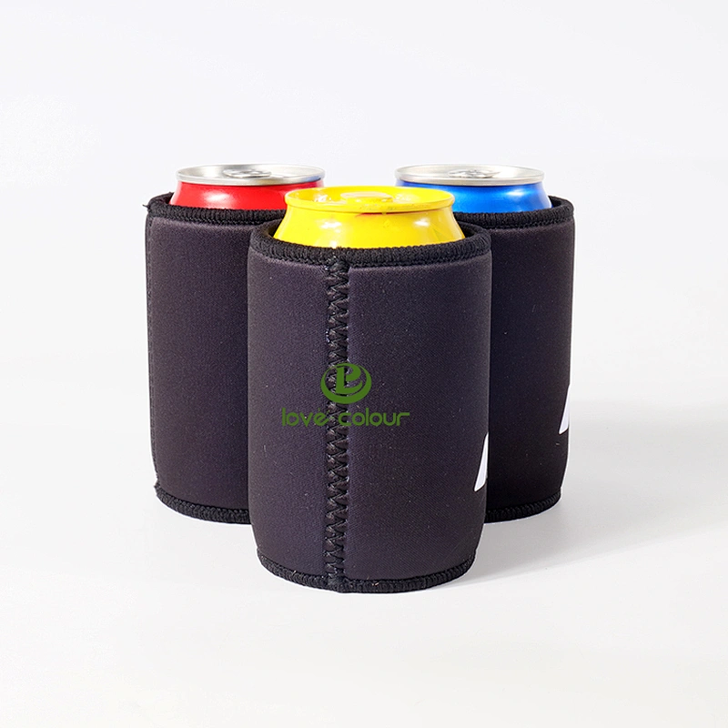 Custom Neoprene Black Full Color Stubby Holder Printing Can Cooler Wine Beer Sleeve