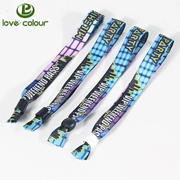 Promotional polyester custom printing fabric wristband bracelet