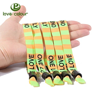 Polyester fabric event custom woven wrist band bracelet fabric wristband suppliers