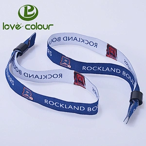Polyester Custom Logo Fabric Wristband Wrist Strap for event