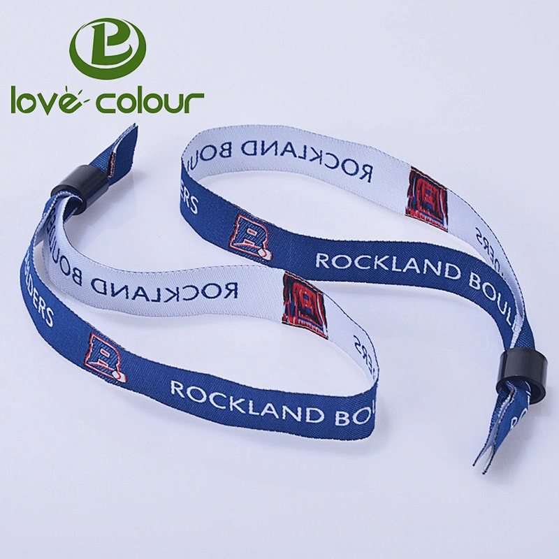 Polyester Custom Logo Fabric Wristband Wrist Strap for event