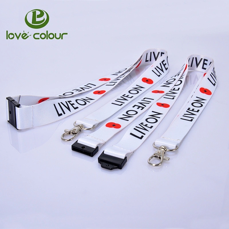 Personalized Logo Cheap Breakaway White Lanyard Custom